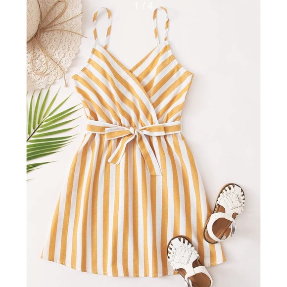 SHEIN Other - Shein Surplice Nice Stripe Two Tone Dress